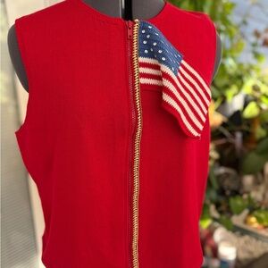 Michael Simon Red Flag Vest with Unique Detail